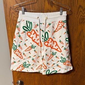 Carrot Print Athletic Shorts